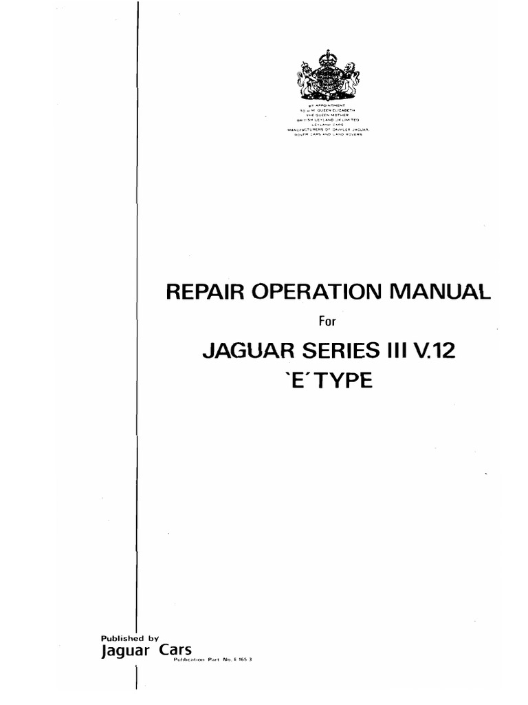Jaguar e Type v12 Series 3 | PDF