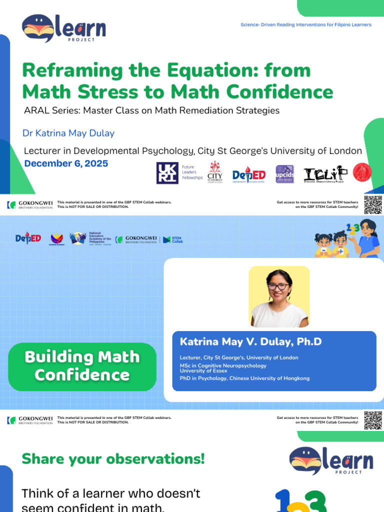 2025.12.06 Doc Kay - Topic 2 - Building Math Confidence | PDF | Mindset ...