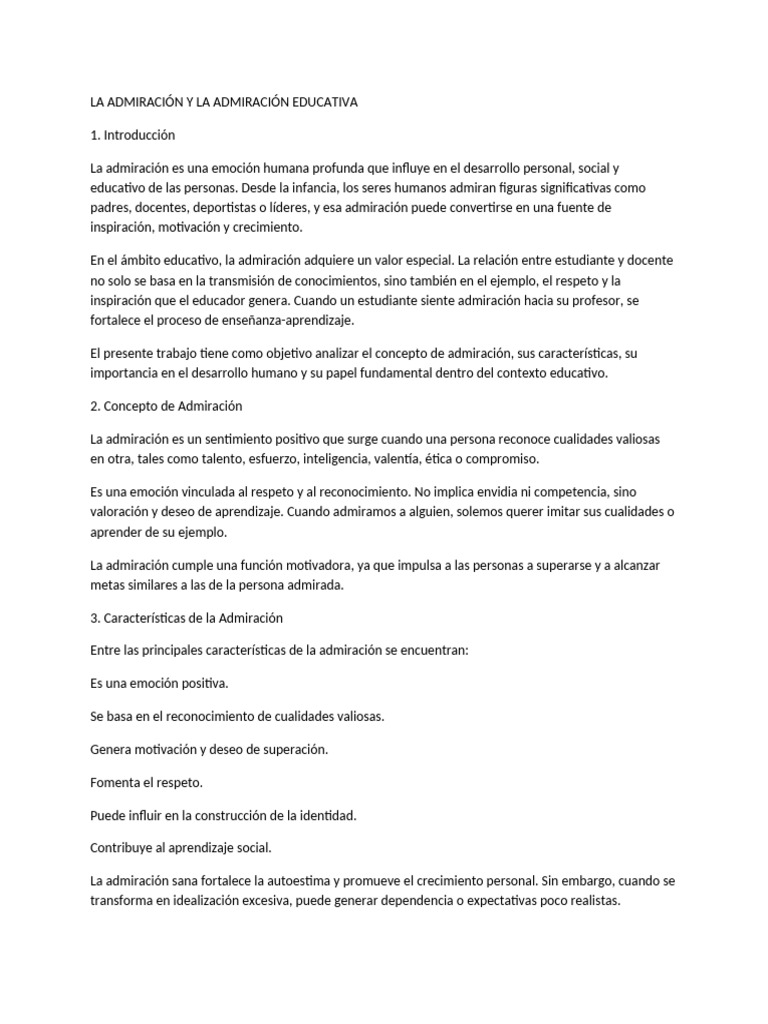 La Admiración y Administración Educativa | PDF | Maestros | Aprendizaje