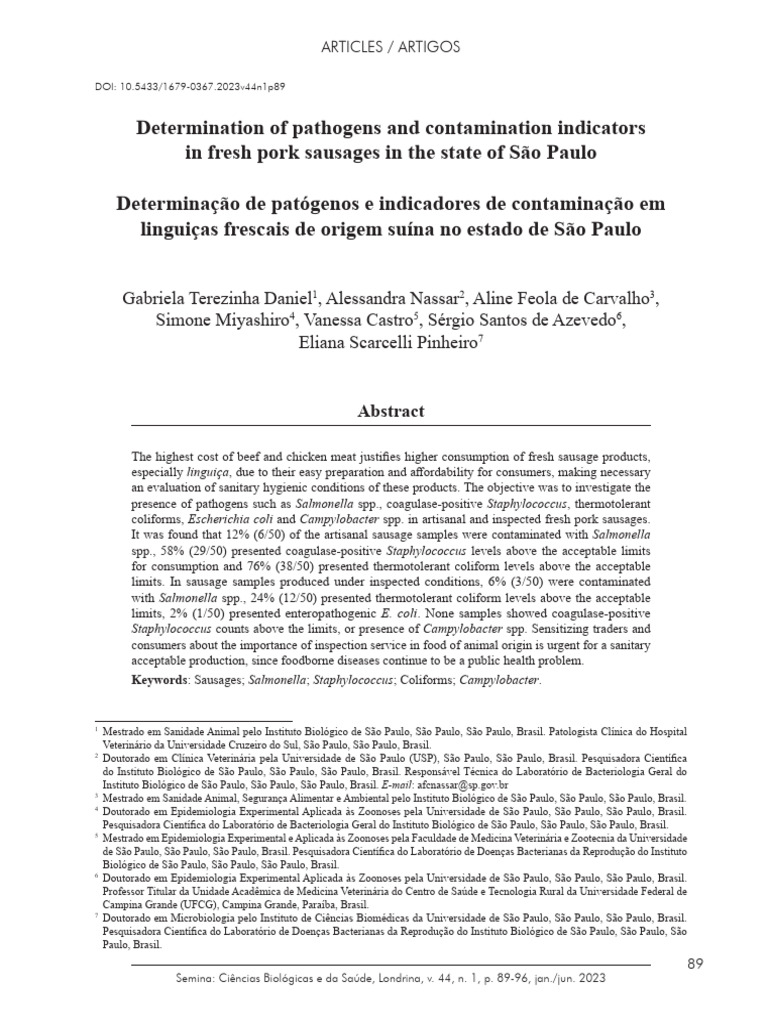 Determination of Pathogens and Contamination Indic | PDF | Medicina ...