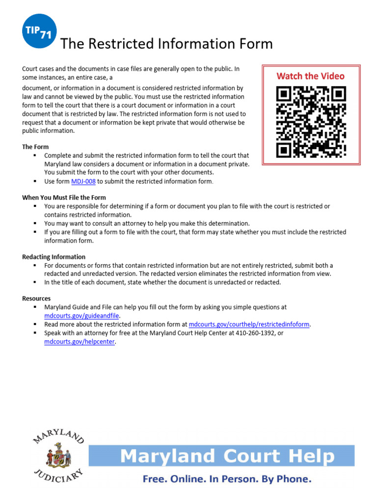 Tip Sheet Restricted Information | PDF
