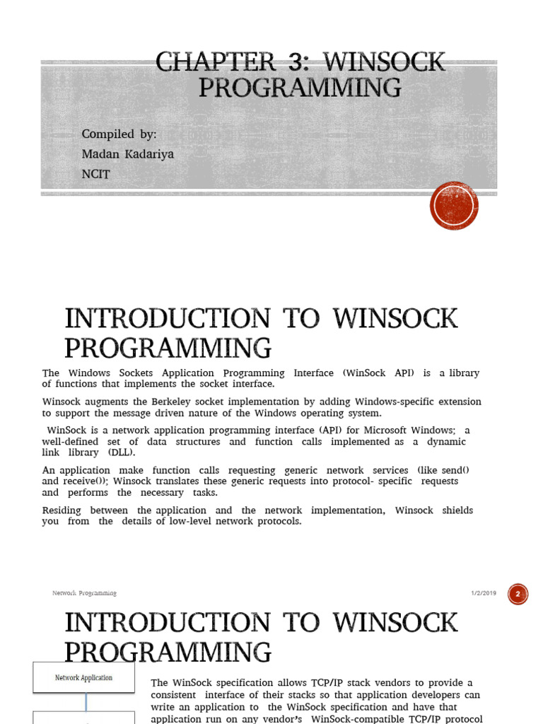 Ch3.1 Winsock Programming | PDF | Pointer (Computer Programming ...