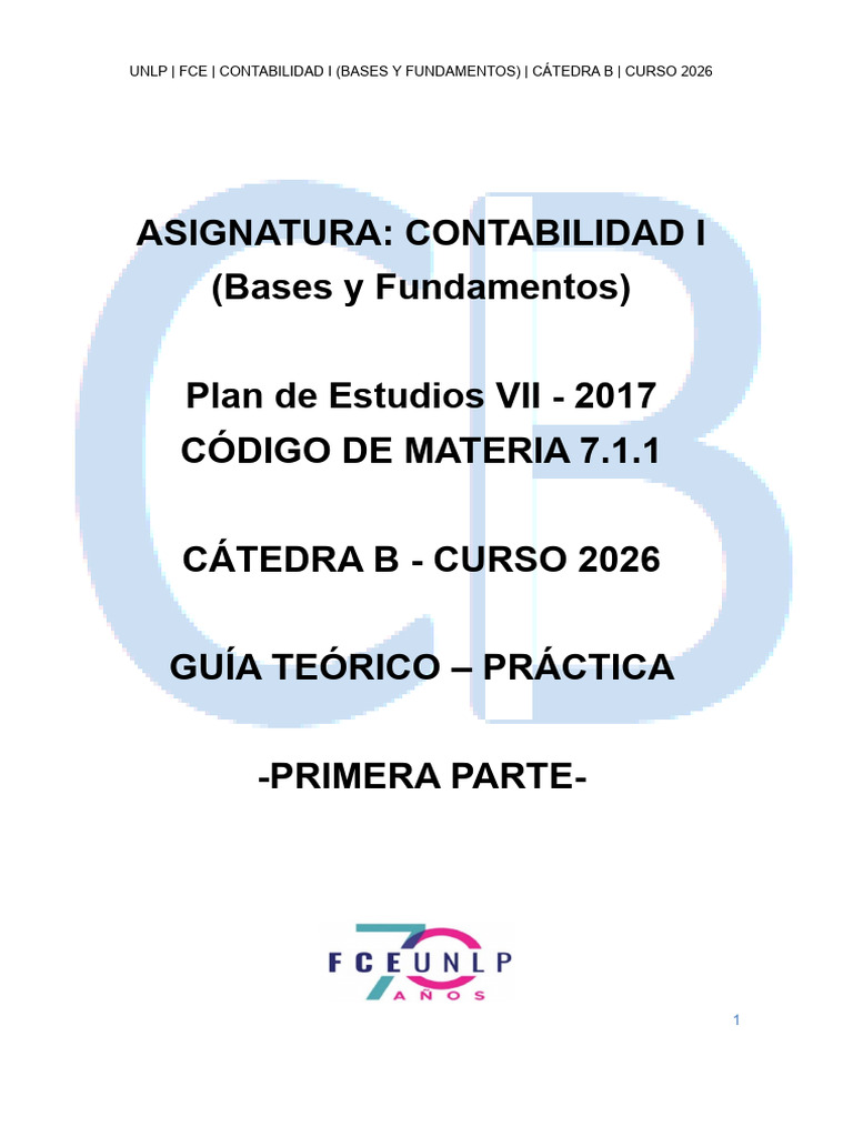 01 Guia Primera Parte 2026 | PDF | Contabilidad | Valor neto