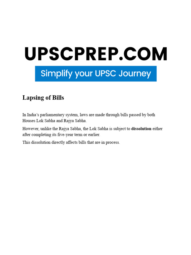 SLM 07 - Lapsing of Bills | PDF
