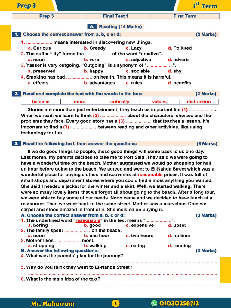Prep 3 - Final Tests | PDF