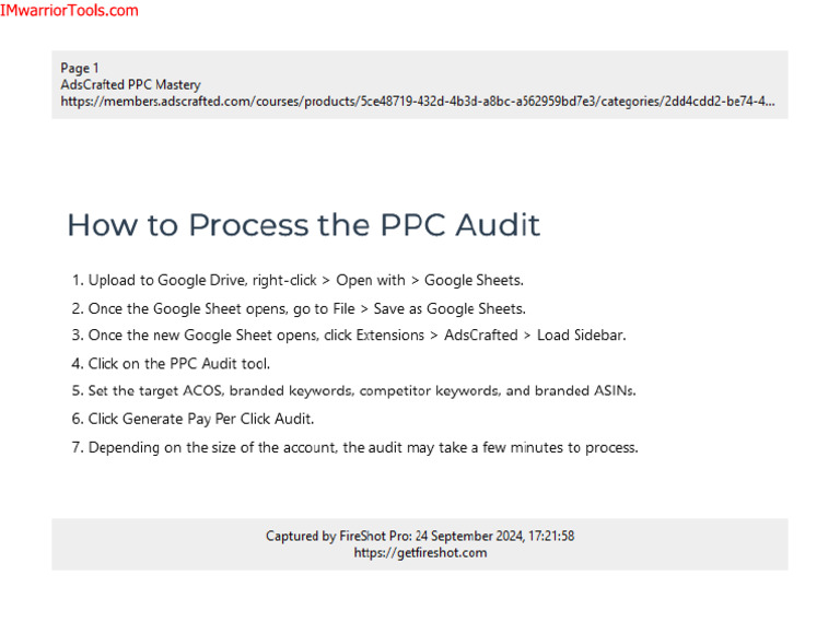 02-How To Process The PPC Audit | PDF