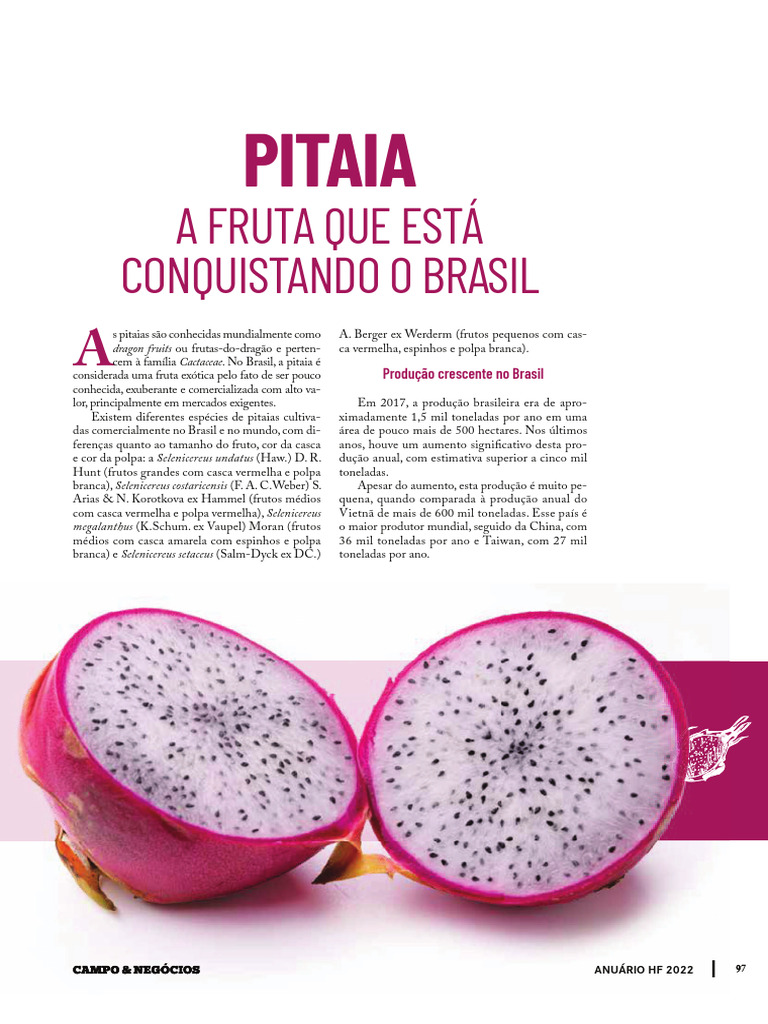 Pitaia Fruta Conquistando 2022 | PDF | Agricultura | Brasil