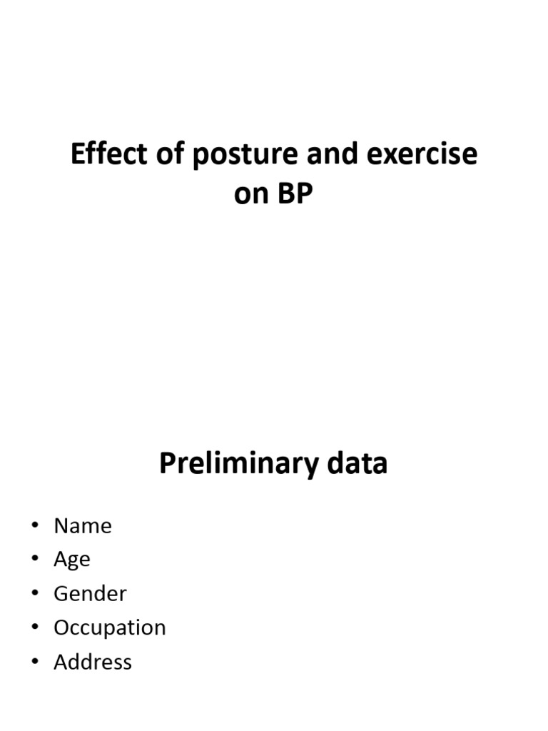 BP Posture and Exercise Case Sheet-1 | PDF