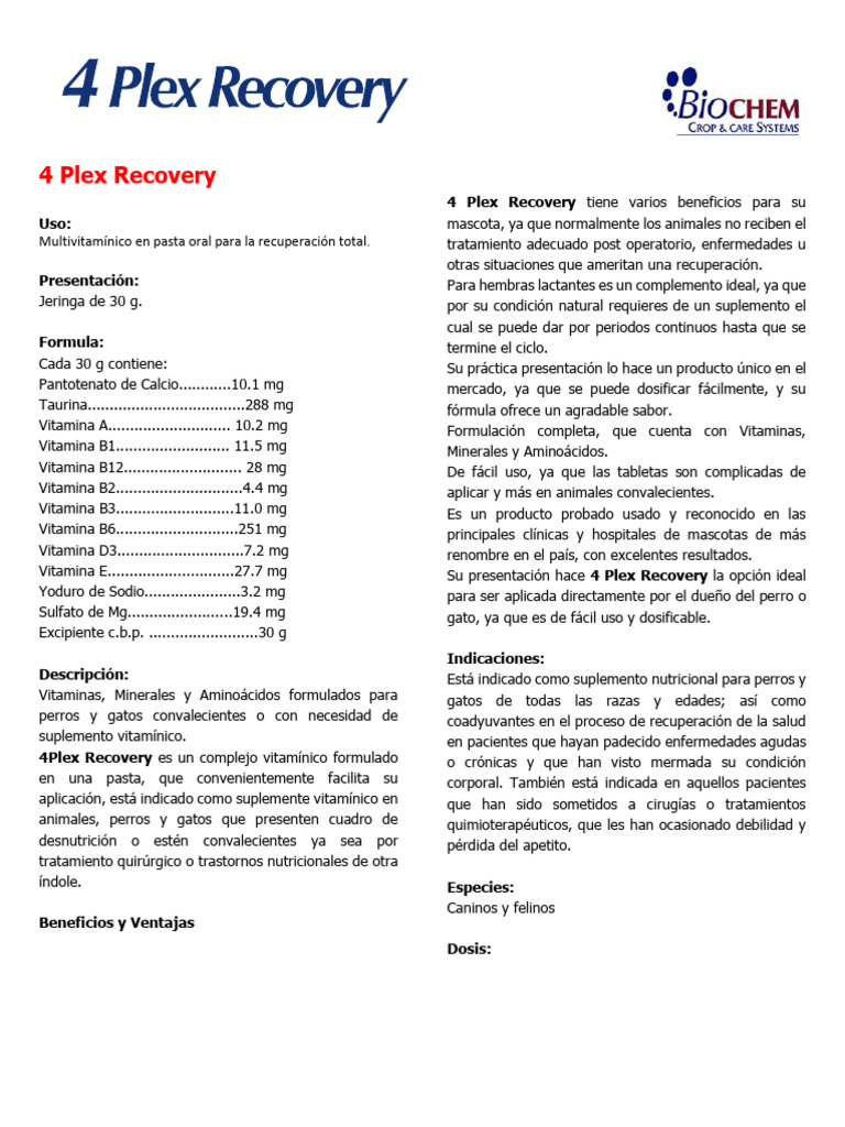 6608474 Plex Recovery | PDF | Vitamina