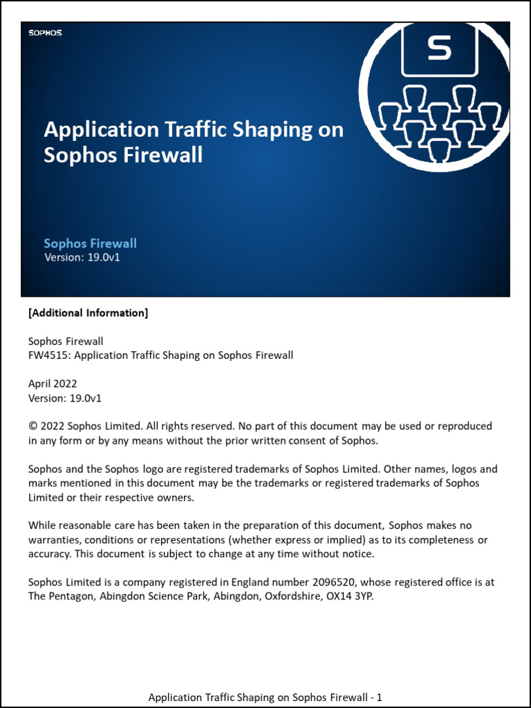 Application Traffic Shaping On Sophos Firewall | PDF | Firewall ...