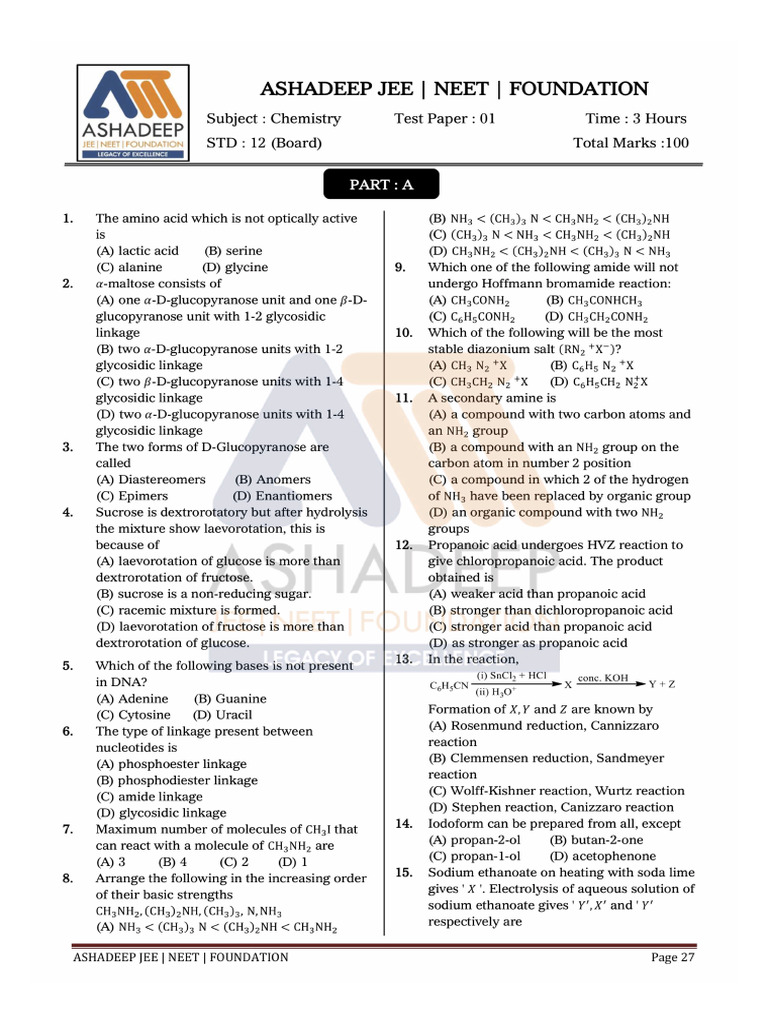 STD 12 Board Model Paper em | PDF