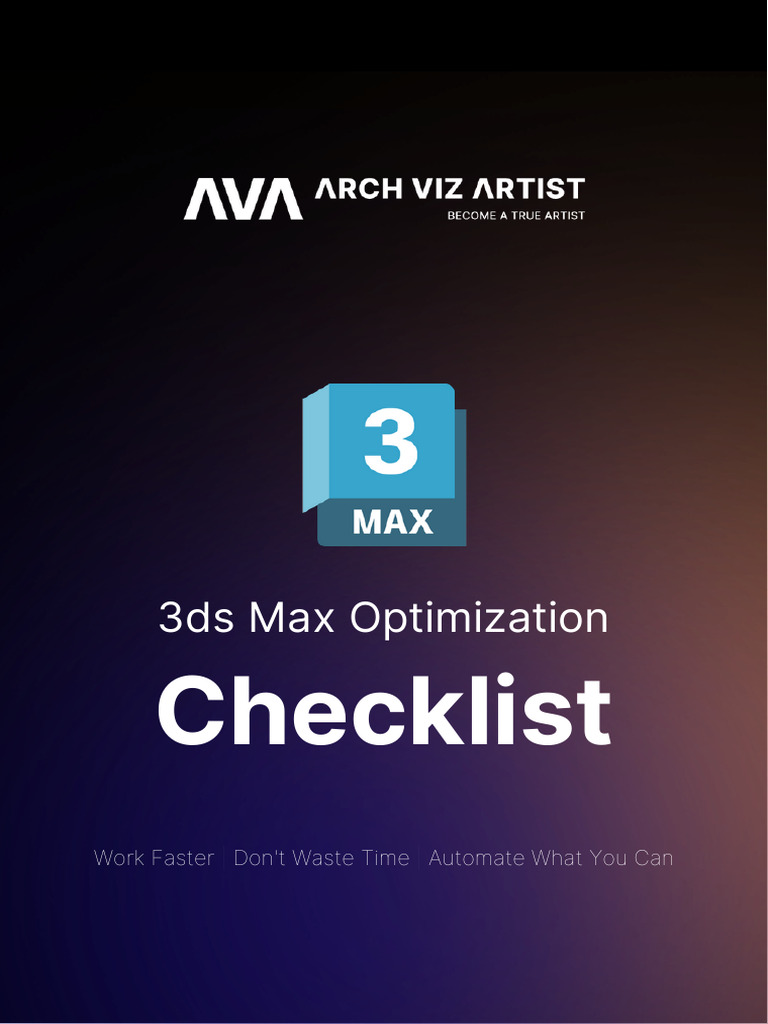 3dsmax Optimization Checklist | PDF