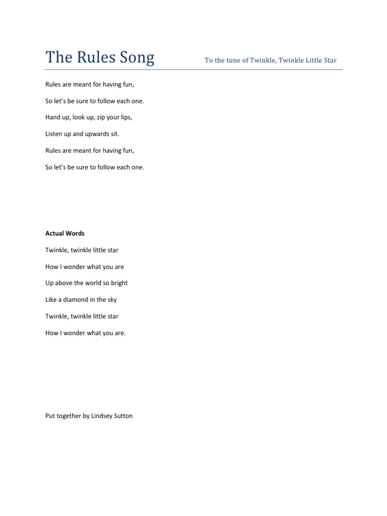 Rule Song | PDF