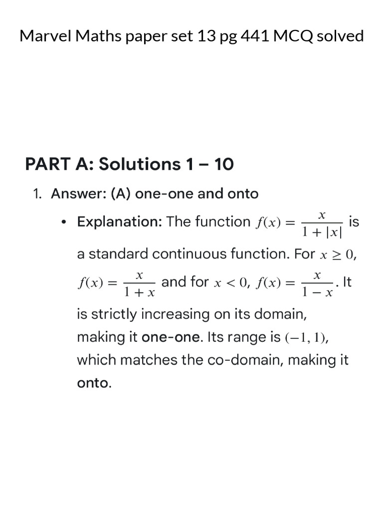 Marvel Paper Set 13 Maths PG 441 | PDF