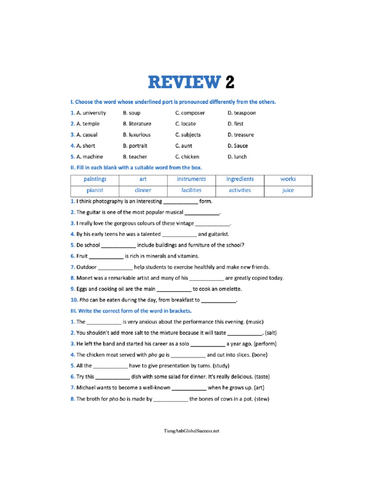 Review U4-5-6 Grade 7 | PDF