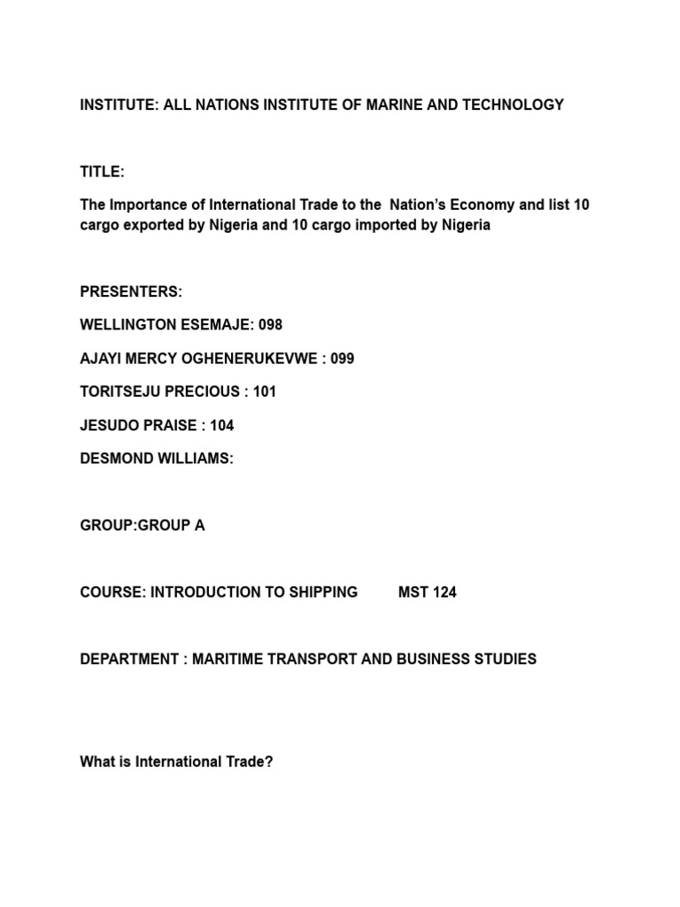 Shipping Practice | PDF | Exports | Trade