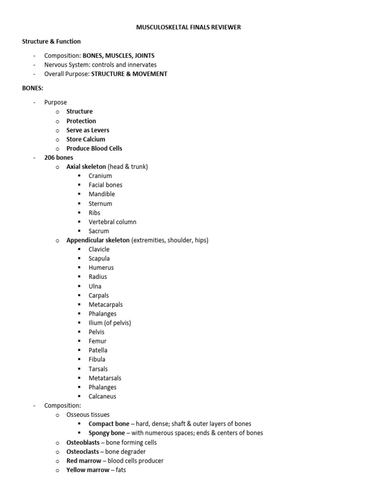 Musculoskeltal Reviewer | PDF | Anatomical Terms Of Motion | Knee