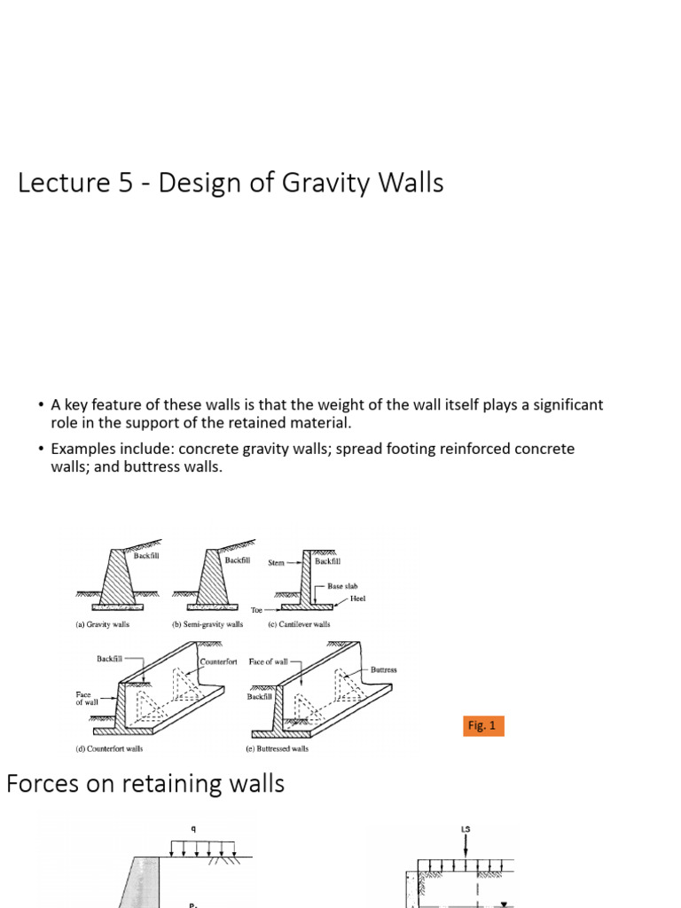 Lecture 5 - Design of Gravity Walls | PDF | Civil Engineering ...