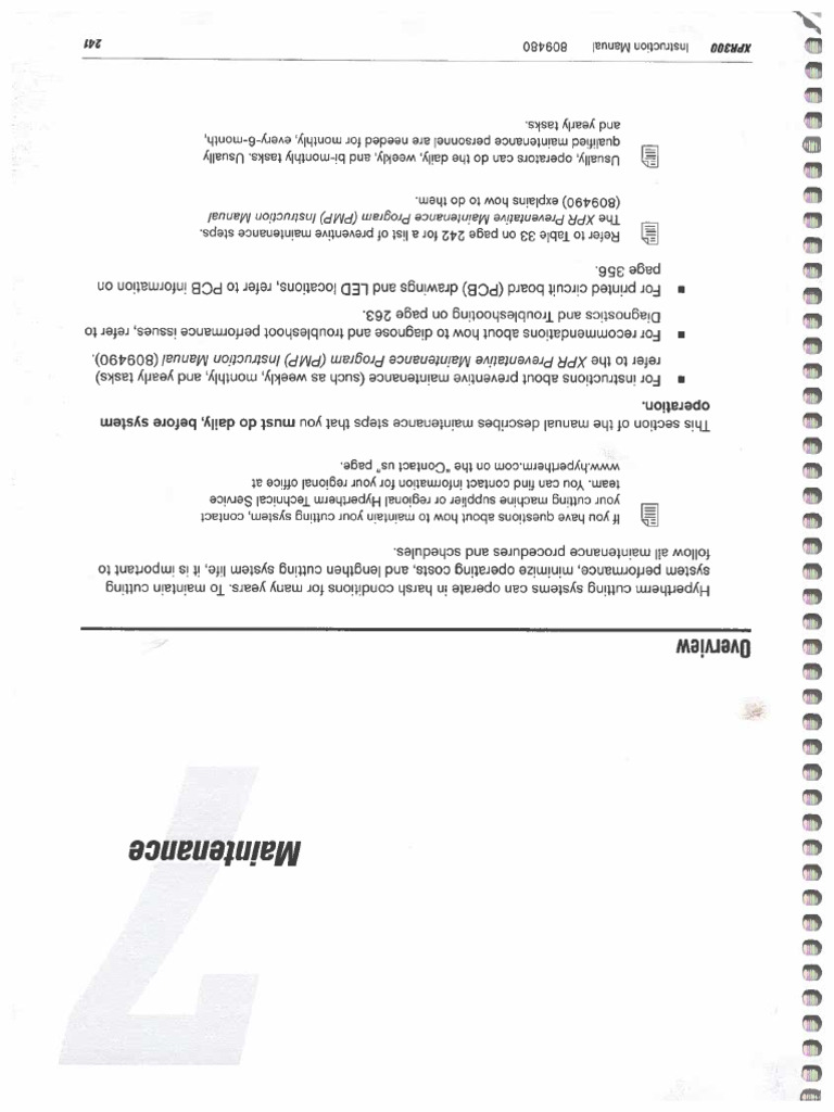 Messer Hypertherm Xpr300 Maintance Section | PDF