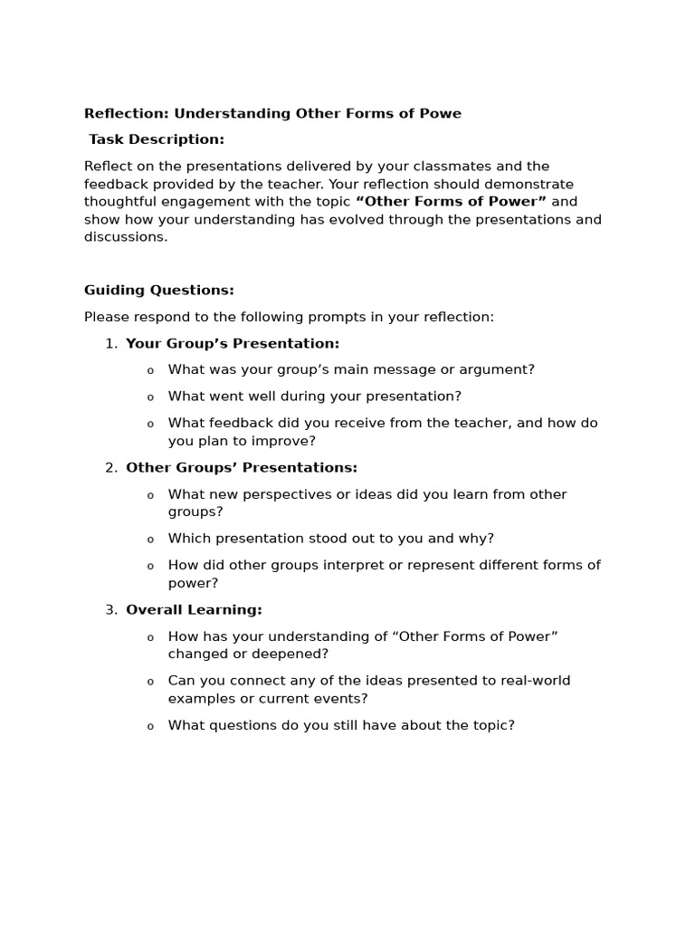 Reflection | PDF
