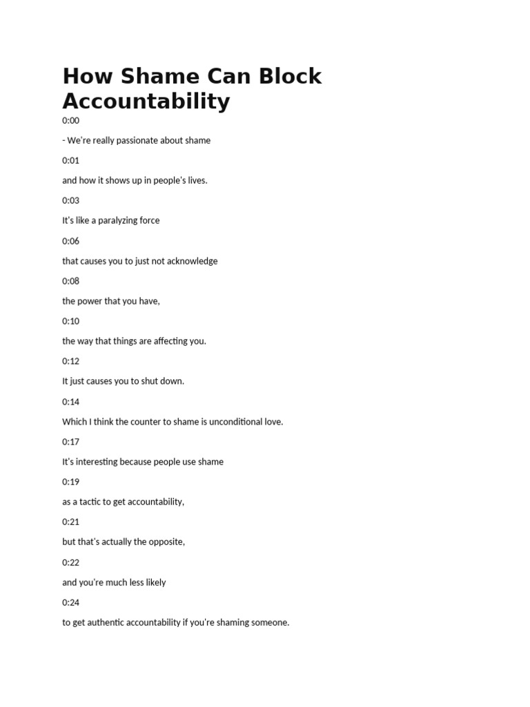 How Shame Can Block Accountability | PDF | Shame | Emotions