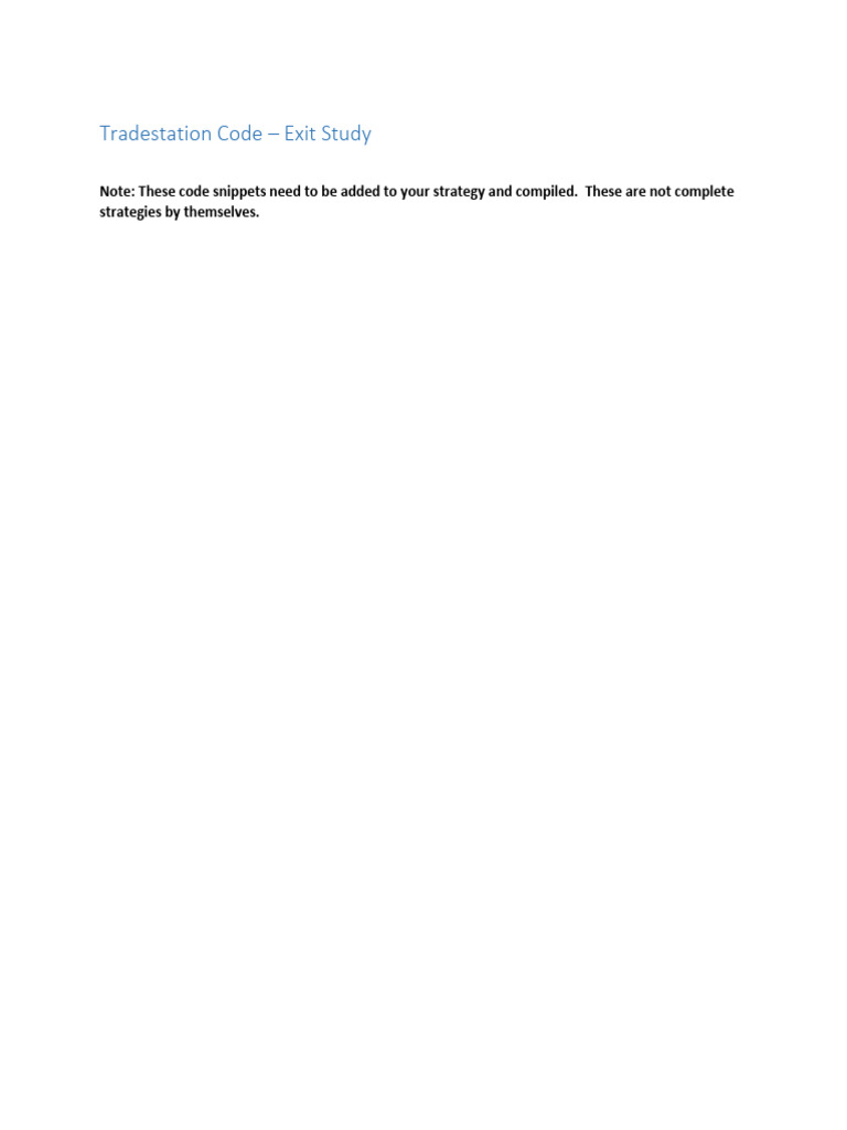 Ch 8 - Exit Study Code | PDF