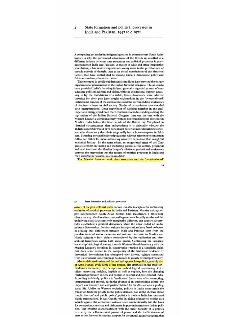 State Formation and Political Processes in India and Pakistan - Ayesha ...