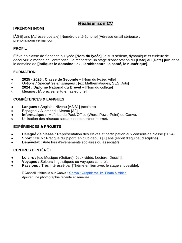 Réaliser Son CV | PDF