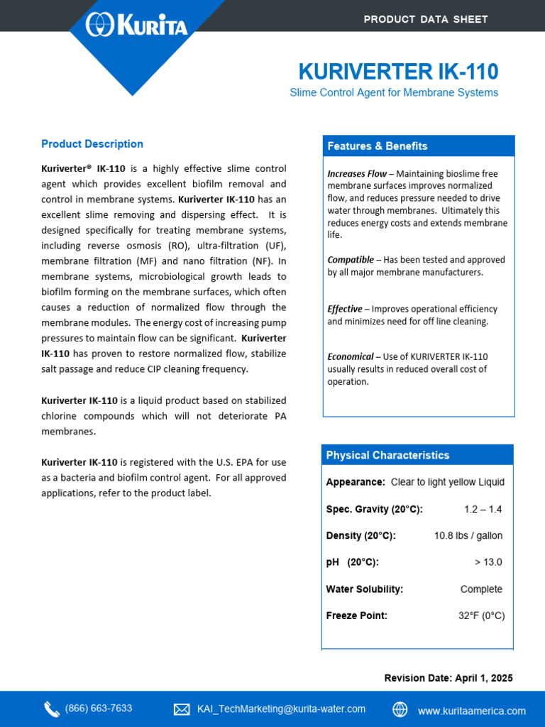 Kuriverter Ik 110 - PDS 25 0401 | PDF | Membrane | Process Engineering