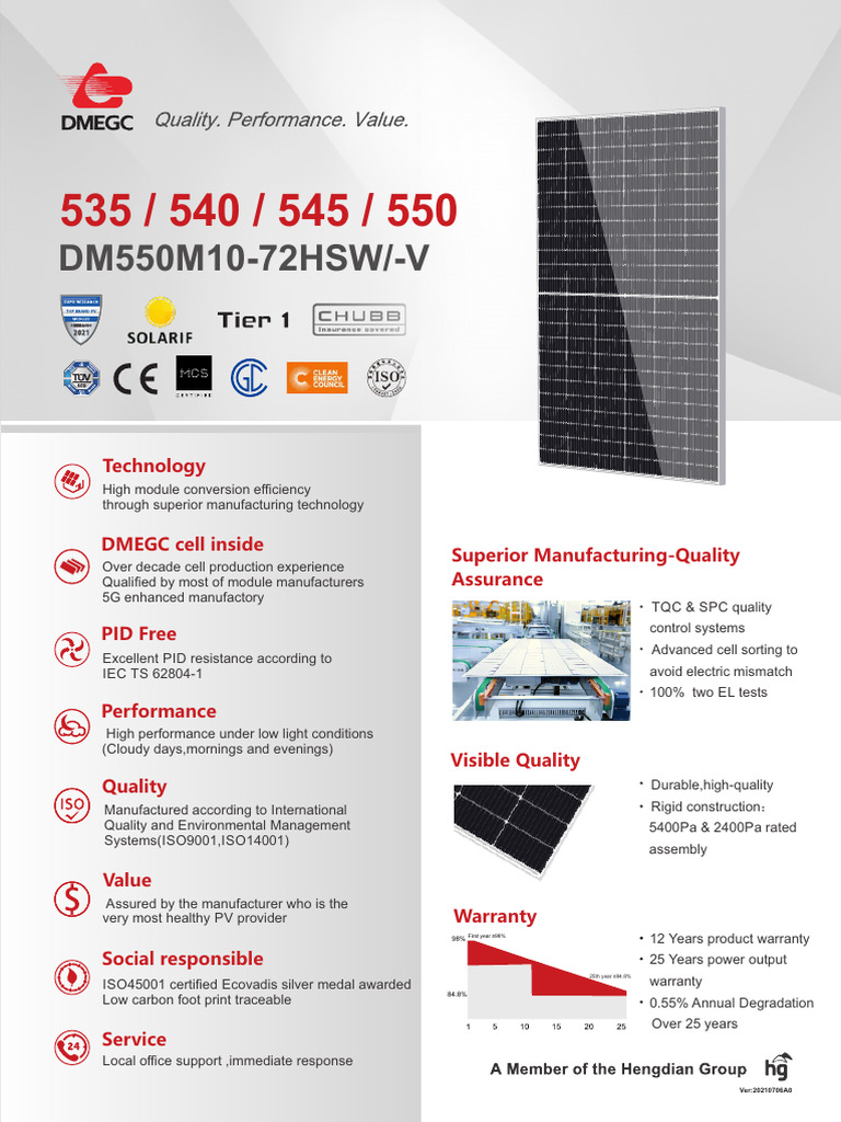 Ficha Tecnica Dm550m10 72hsw 1 | PDF | Electricity | Electrical Engineering
