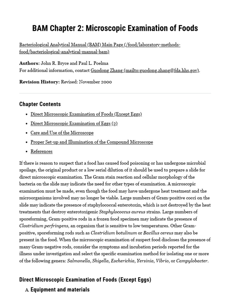BAM Chapter 2 - Microscopic Examination of Foods - FDA | PDF | Glasses ...