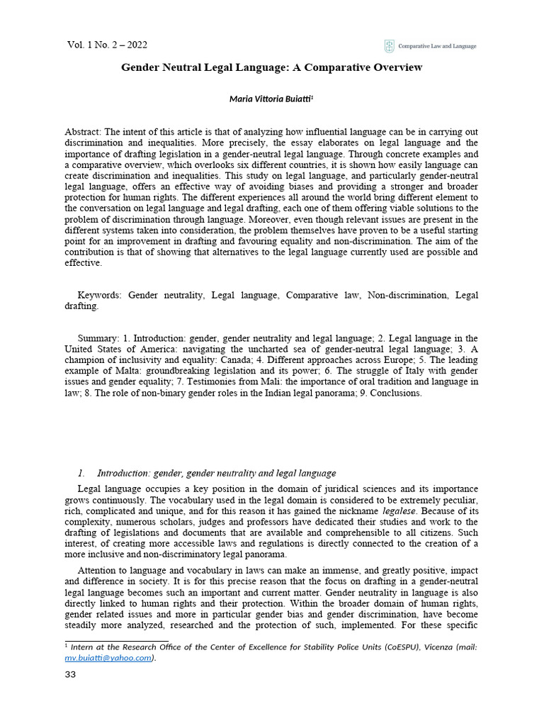Gender+Neutral+Legal+Language | PDF | Grammatical Gender | Gender