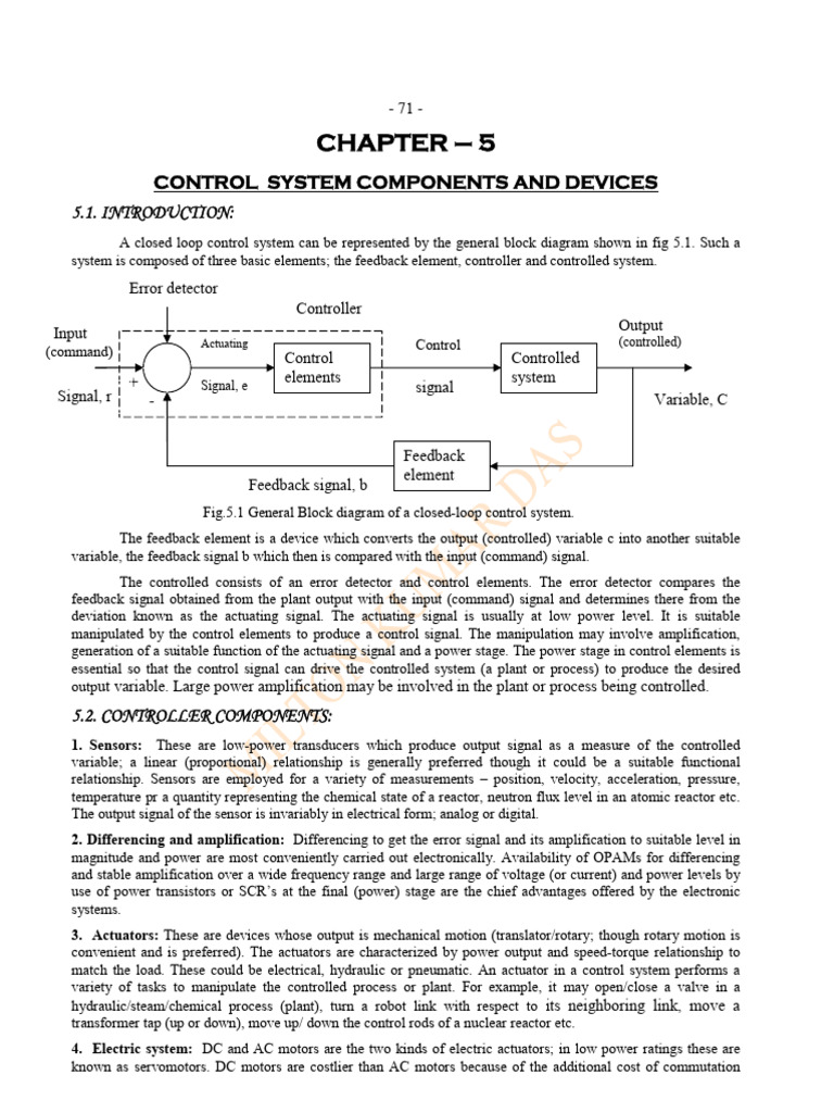 Chapter-5-Control System Components and Devices | PDF | Electric Motor ...