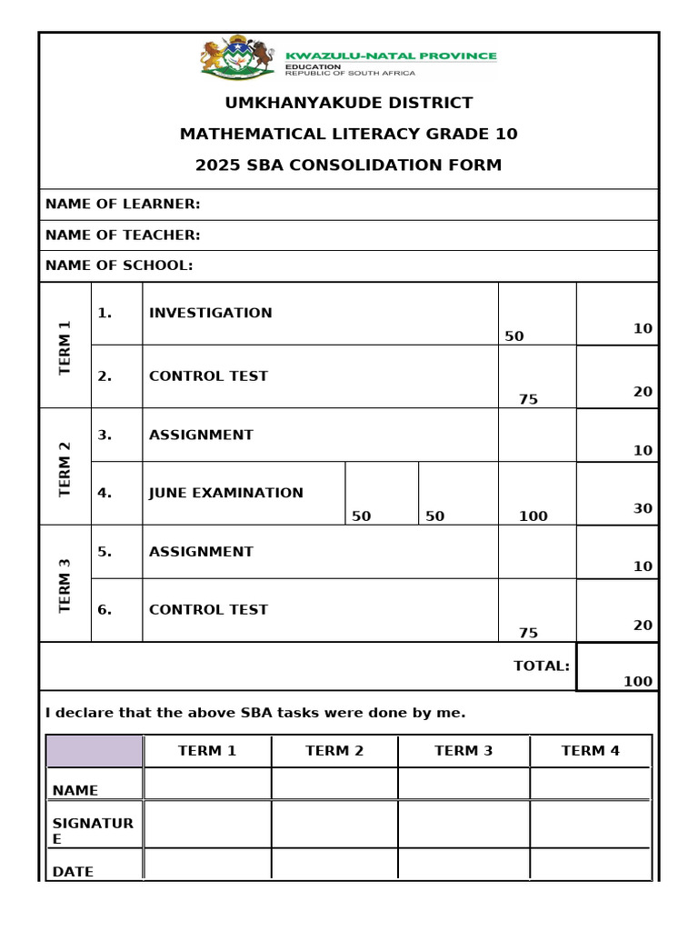 Consolidation Form GR 10 2025 | PDF
