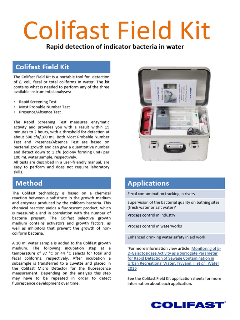 Enviroagua Colifast Field Kit Eng | PDF