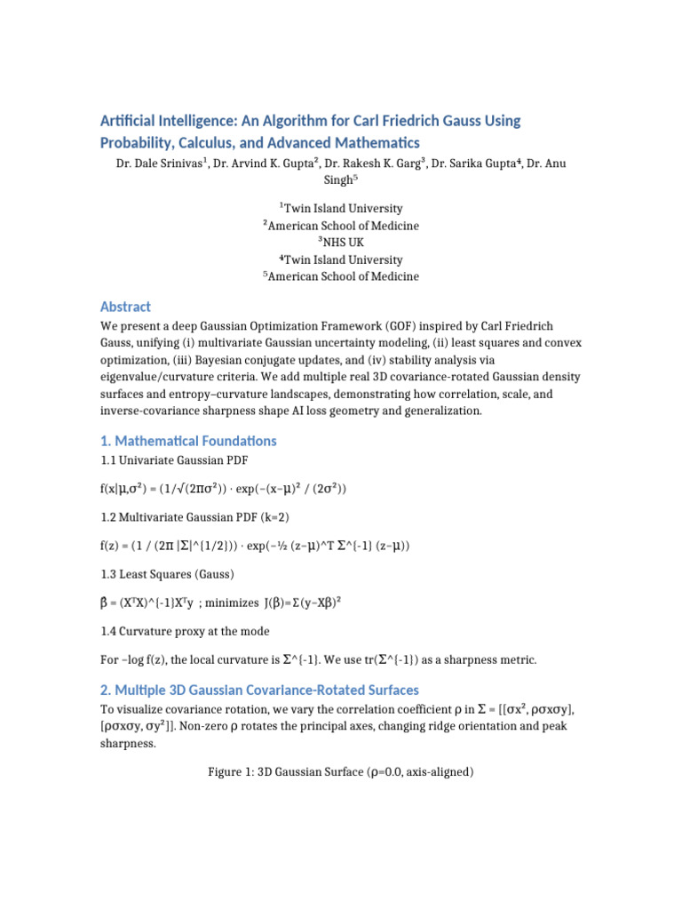 AI Algorithm for Carl Friedrich Gauss Expanded Elsevier | PDF | Normal ...
