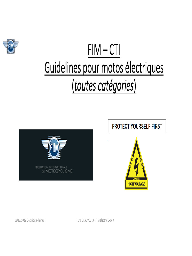 FIM-CTI Guidelines-ElectricMotorcycles 20230214EC FR | PDF | Pile ...