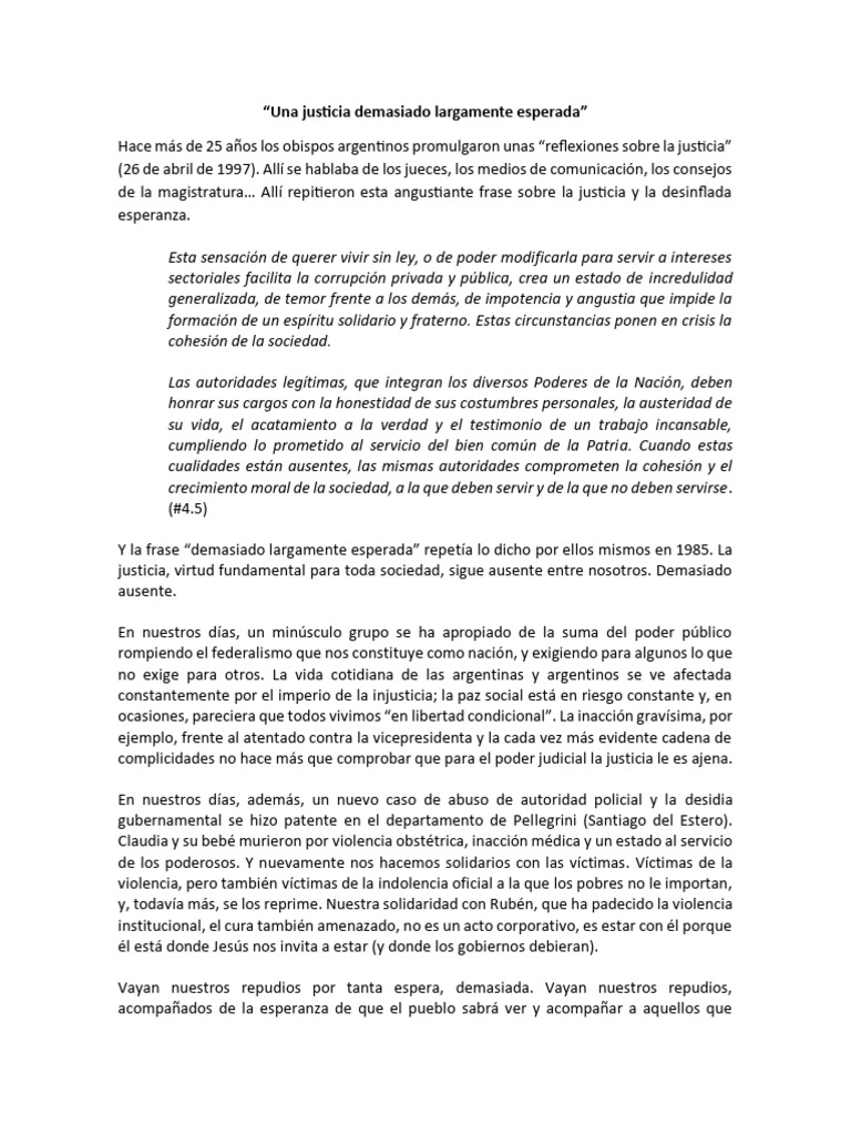 2023.05.15 Una Justicia Demasiado Largamente Esperada | PDF