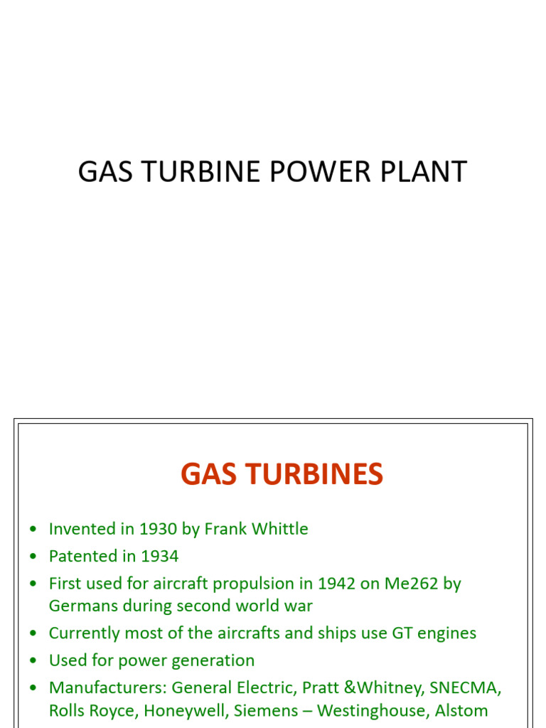 Unit-2 Gas Turbine Power Plant PPT | PDF | Turbine | Power Station