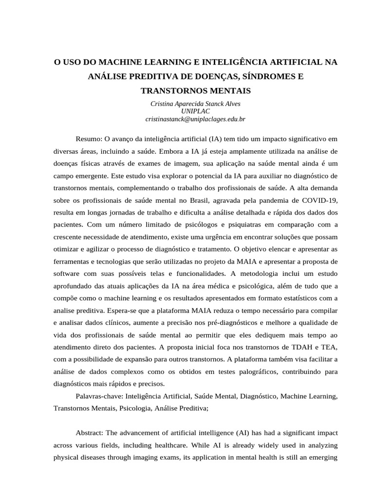 O Uso Do Machine Learning e Inteligência Artificial Na Análise ...