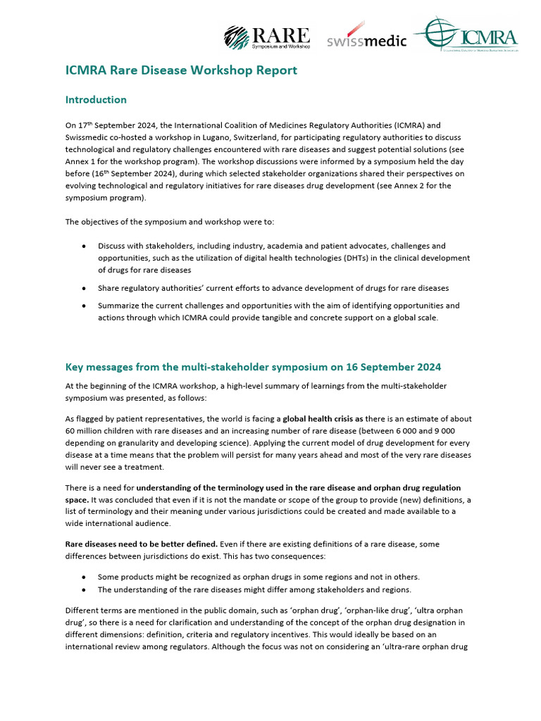 rare_event_report_lugano_16_17september2024 | PDF | Clinical Trial ...