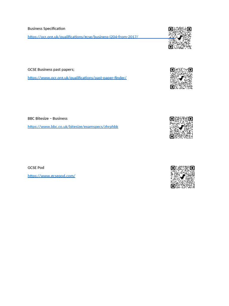 Business QR Codes Yr 11 Ind Learning Booklet | PDF