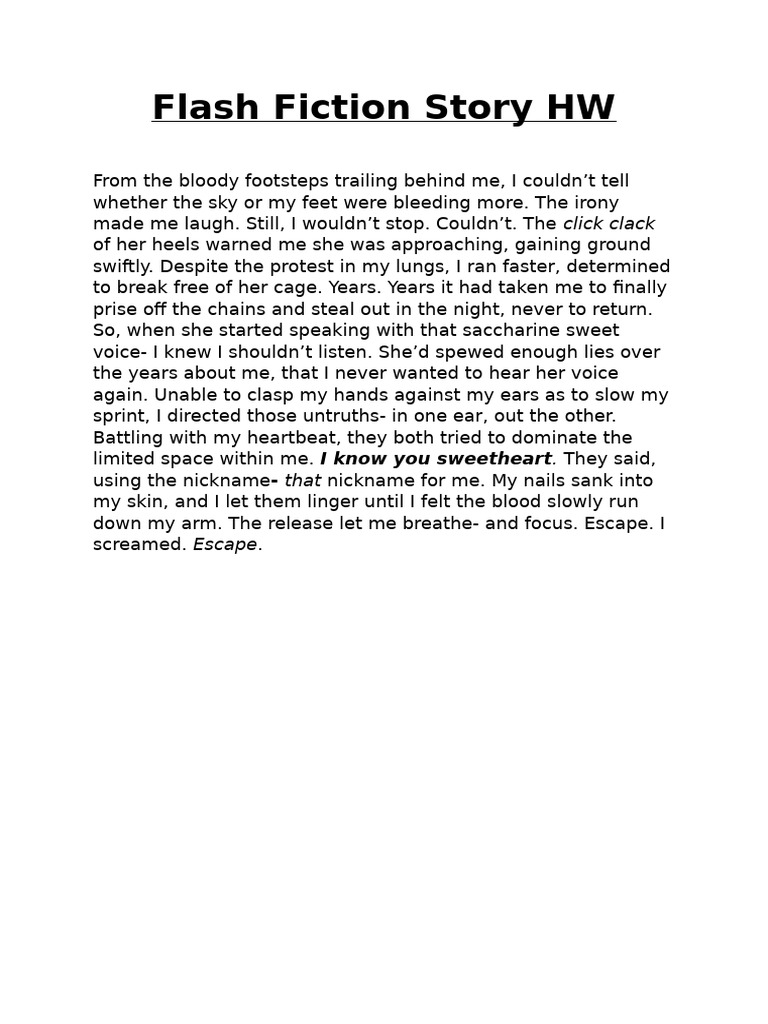 Flash Fiction Story HW | PDF