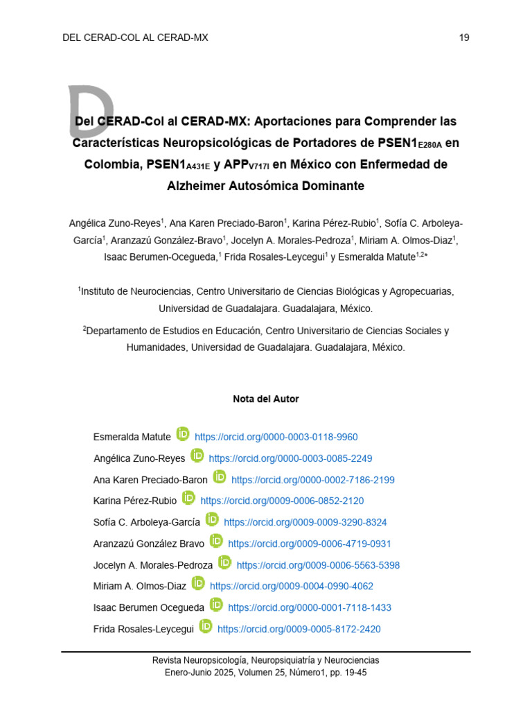 7.+Zuno+Et+Al. Del+Cerad Col+a+Cerad Mx | PDF | Memoria | Enfermedad de ...
