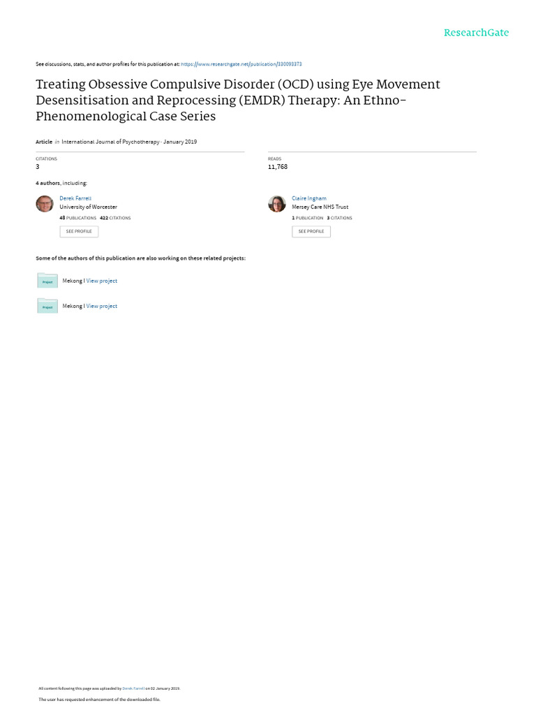 Keenan Et Al 2018 Treating OCD Using EMDR | PDF