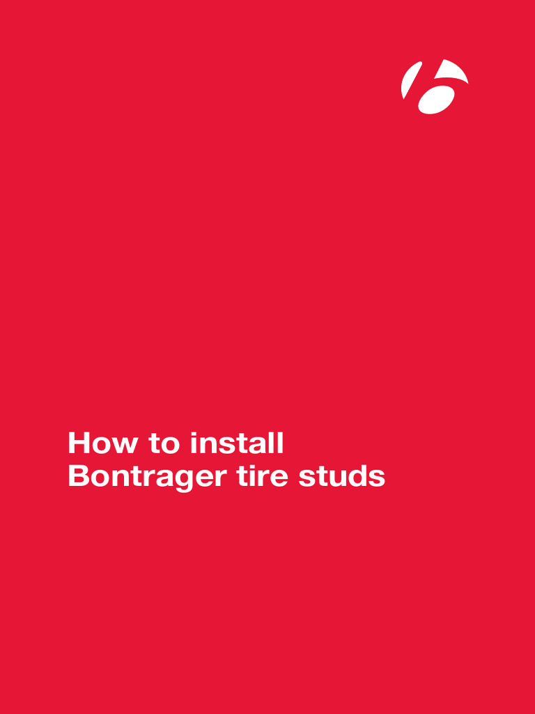 Manual BontragerTireStuds EnUS | PDF