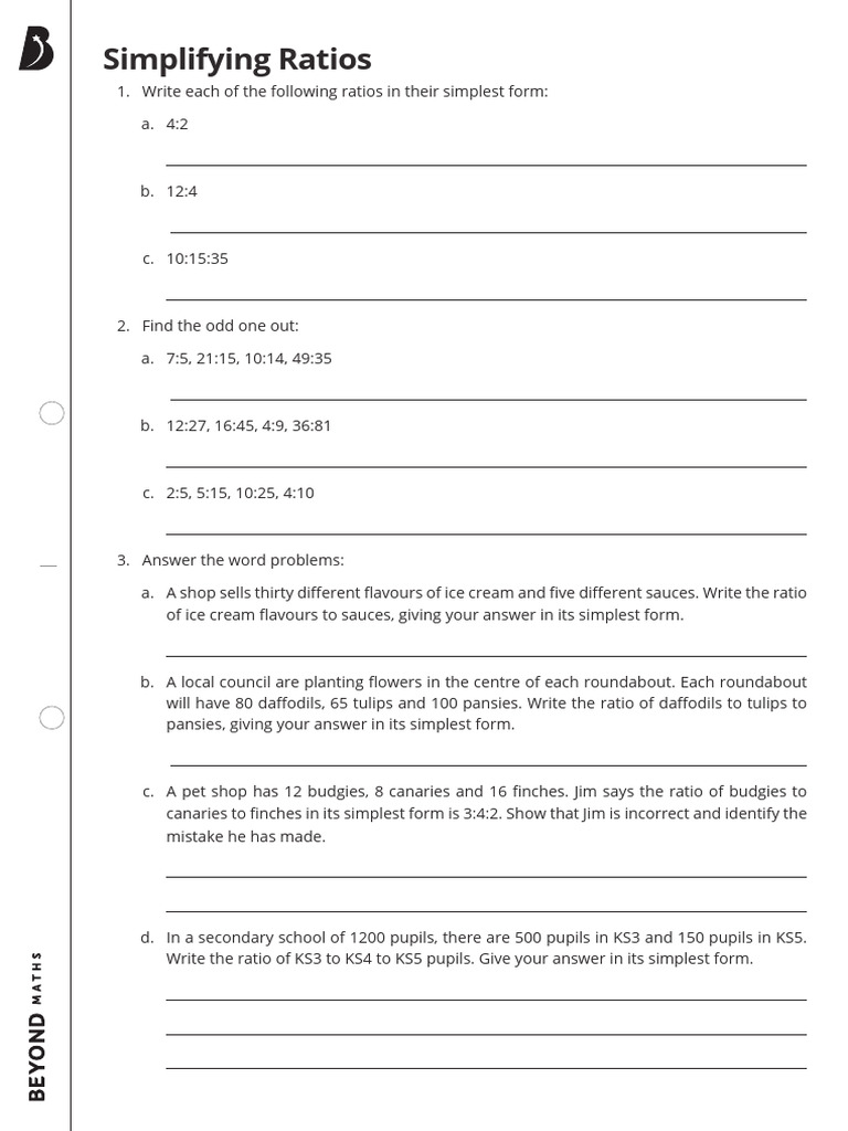 Simplifying Ratios | PDF