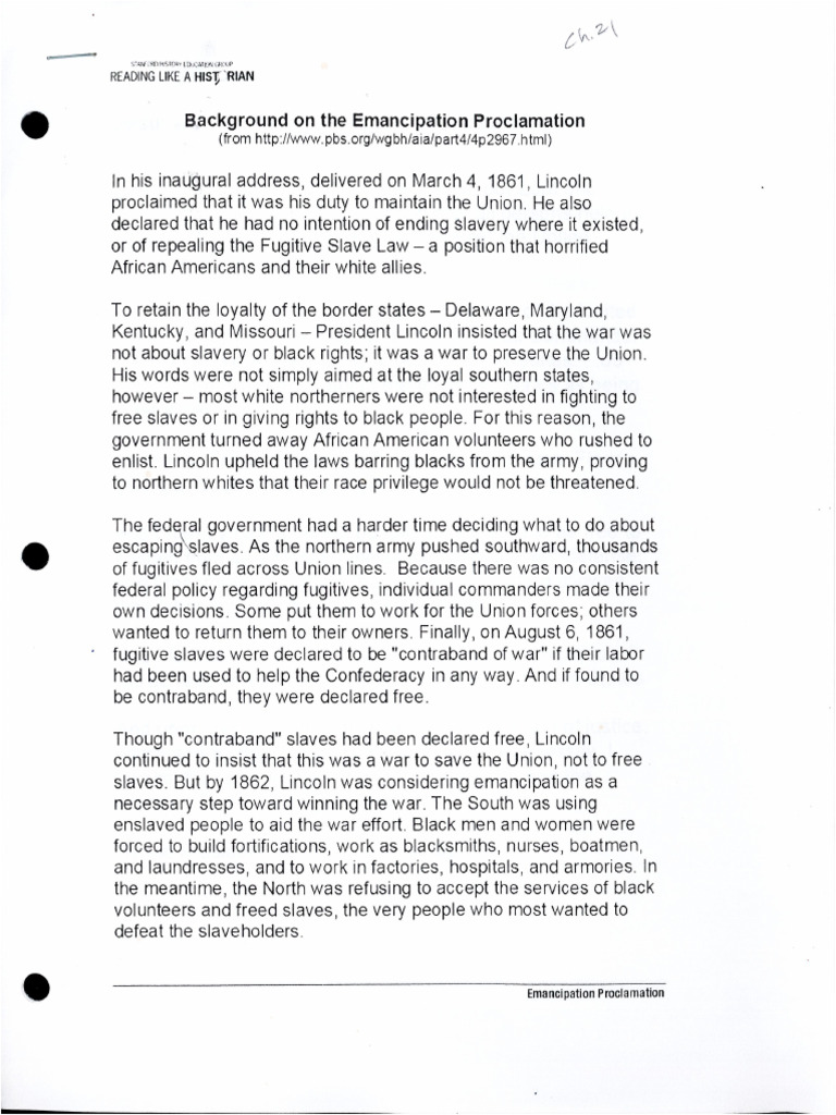 Kylen Duncan - (Template) Emancipation Proclamation | PDF