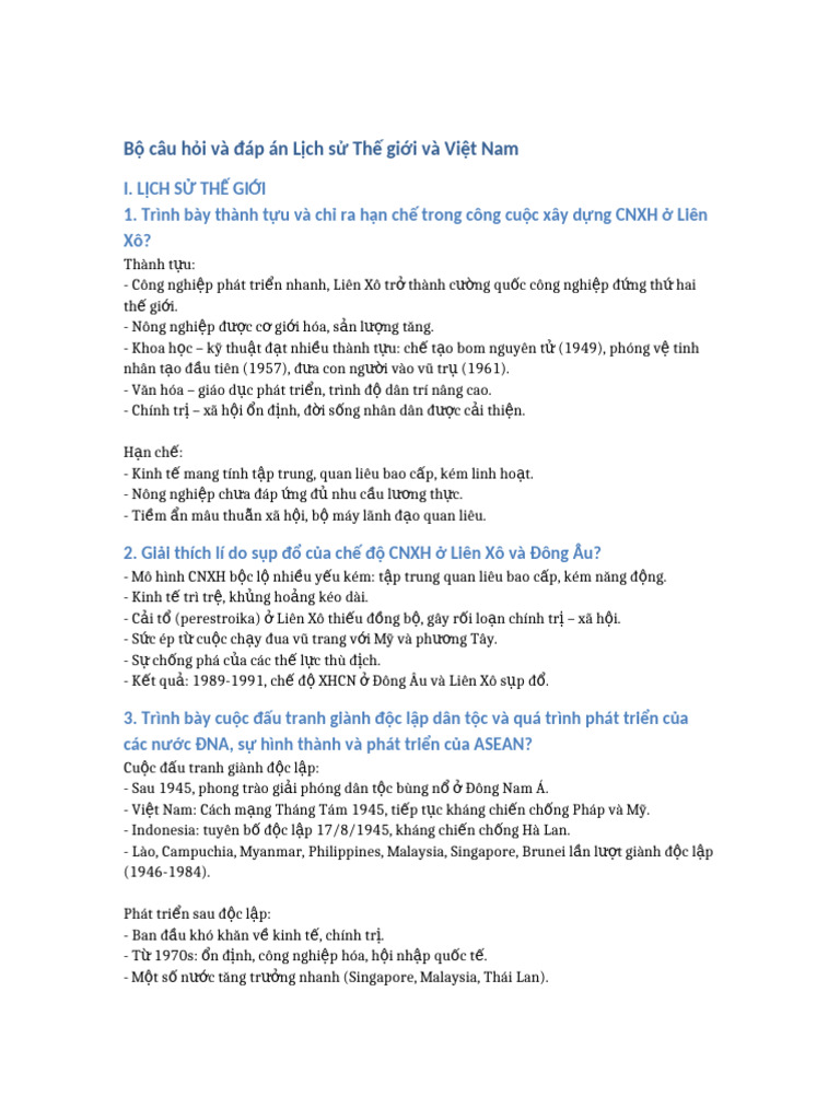 Lich Su The Gioi Viet Nam | PDF