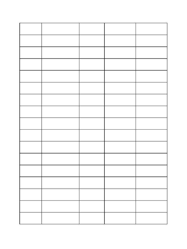 Blank Price Table | PDF